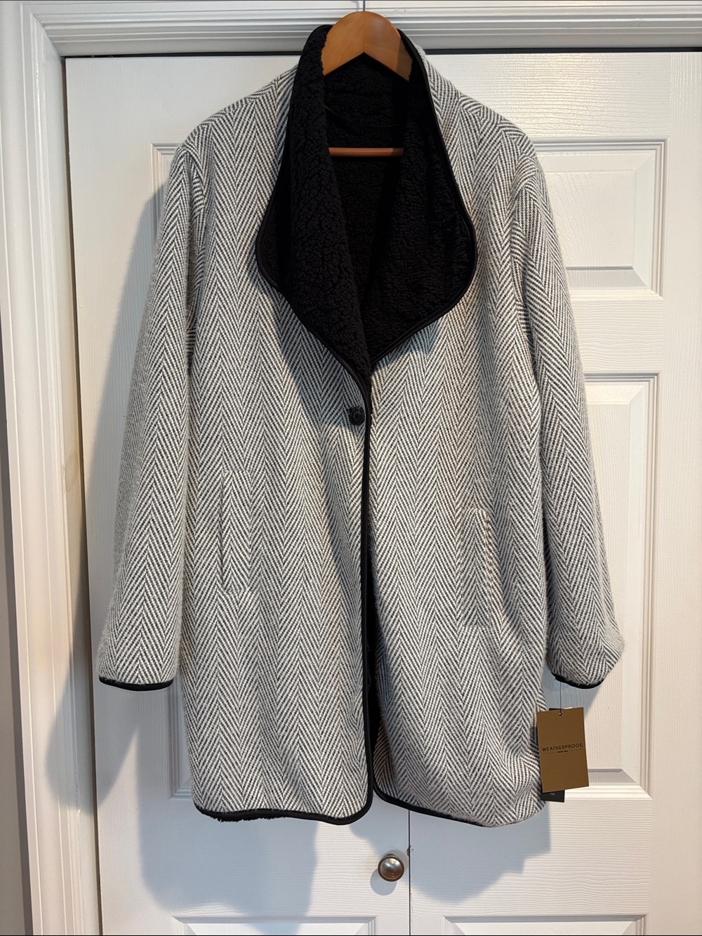 NWT COZY REVERSIBLE FLEECE COAT by Weatherproof Size XL